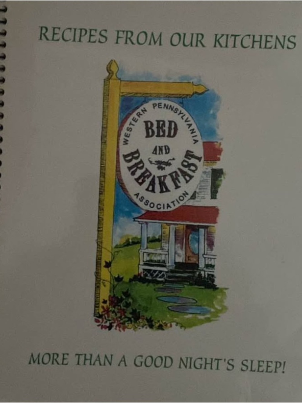 Vintage Bed and Breakfast Western Pennsylvania spiral cookbook Pittsburgh PA